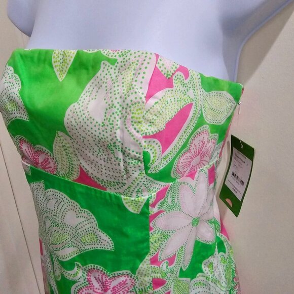 Lilly Pulitzer Strapless Floral Dress – Bow Back, Corset Boning – Size 2 – NWT - Picture 5 of 14